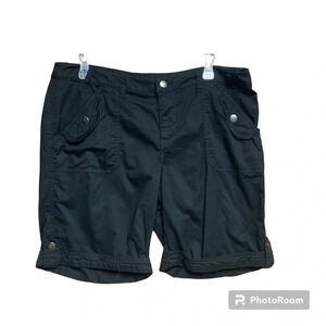 Relativity black cuffed shorts 8 inch length size 12 no stretch real pockets